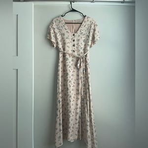 Cottage core style dress/ maxi ditsy print